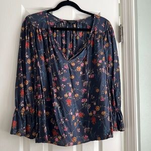 Peasant Flowered Blouse